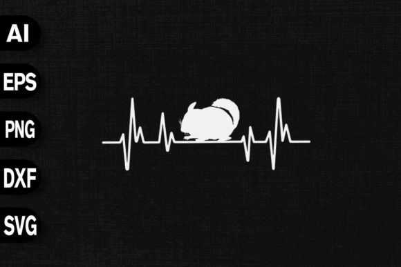 Chinchilla Heartbeat Embroidery Design