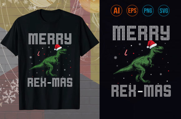 Merry Rexmas T-Shirt Design SVG