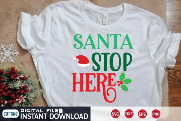 Santa Stop Here Svg Design Graphics