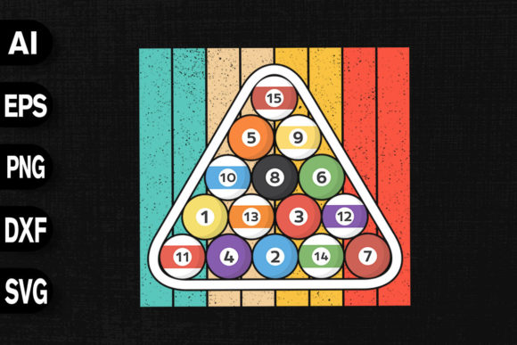 Vintage Retro Billiards Design Graphics