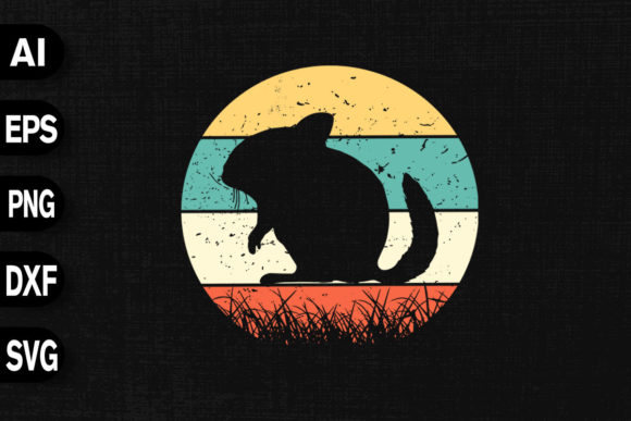 Vintage Retro Chinchilla Graphics for T-Shirt Designs