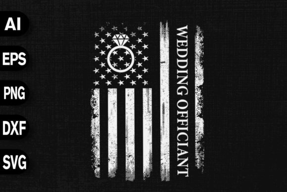 Wedding Officiant American Flag Graphics and T-Shirt Designs