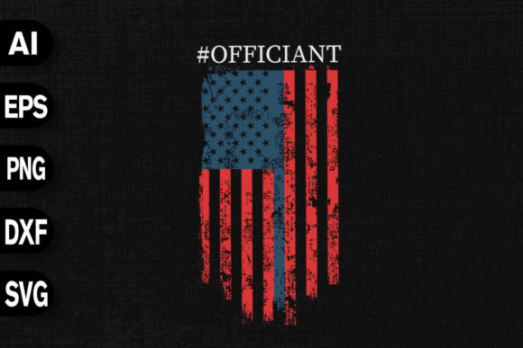 Wedding Officiant USA Flag Design Graphics