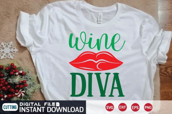 Wine Diva Svg Design Graphics